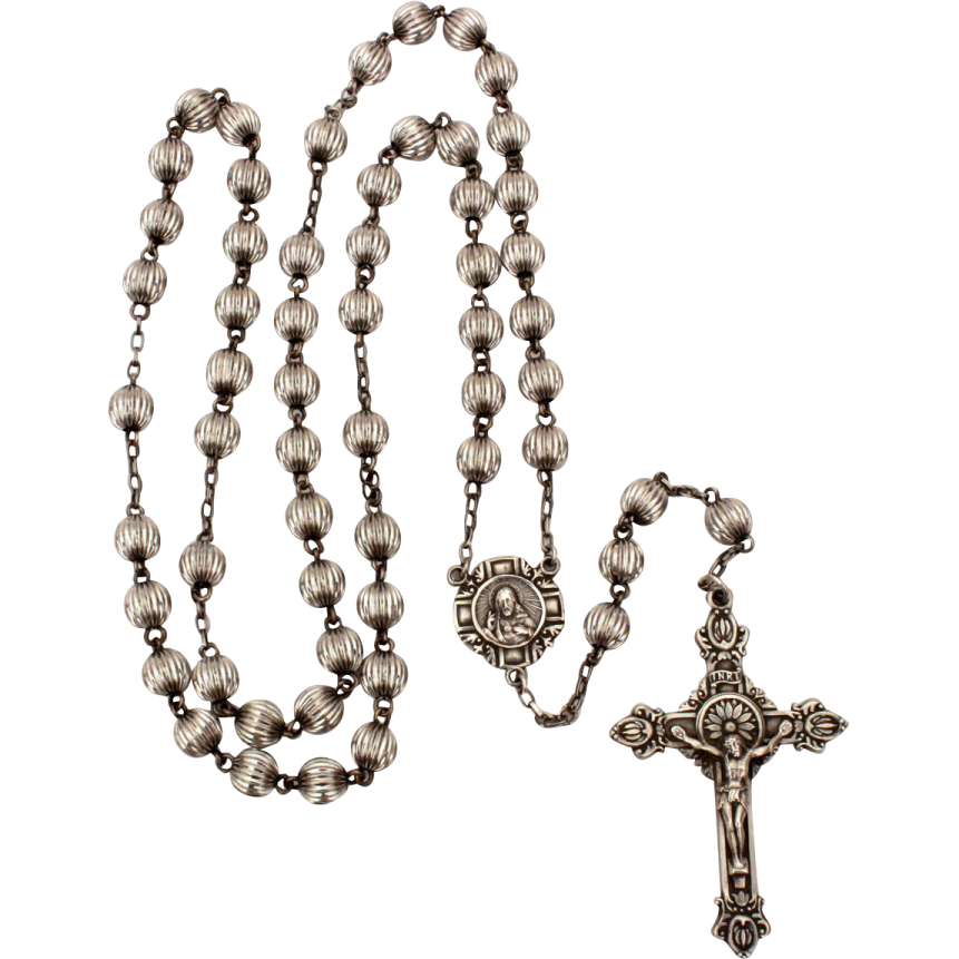 a rosary with a cross on it