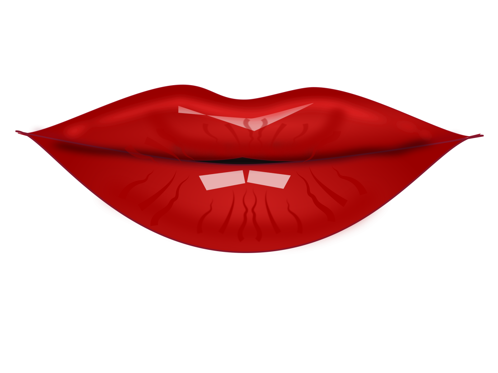 a red lips with a white background