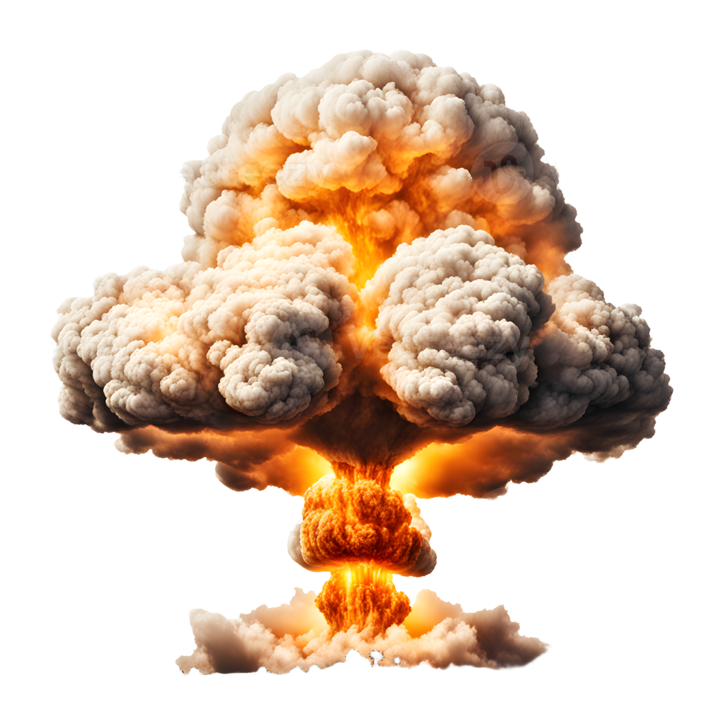 a large cloud of smoke rising from the ground