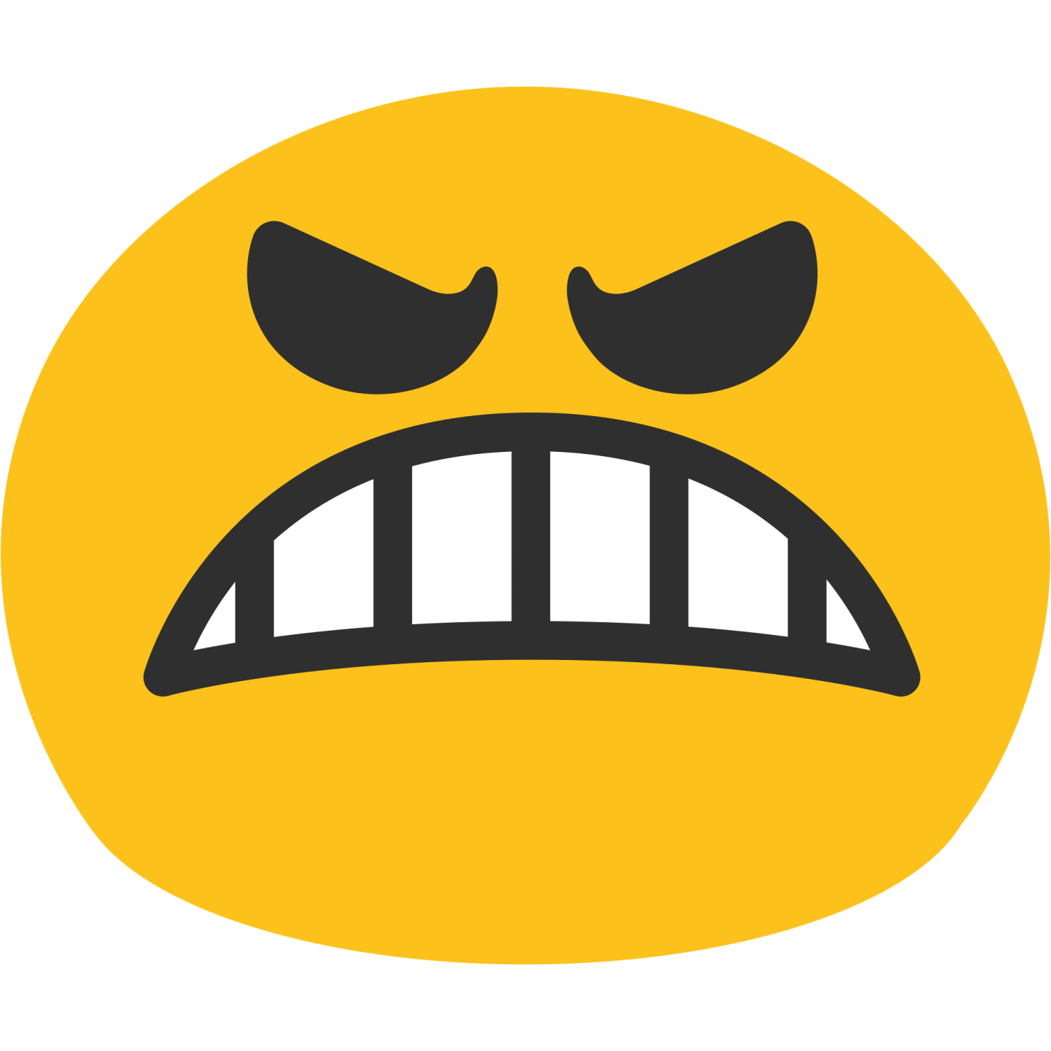 a yellow smiley face with an angry expression