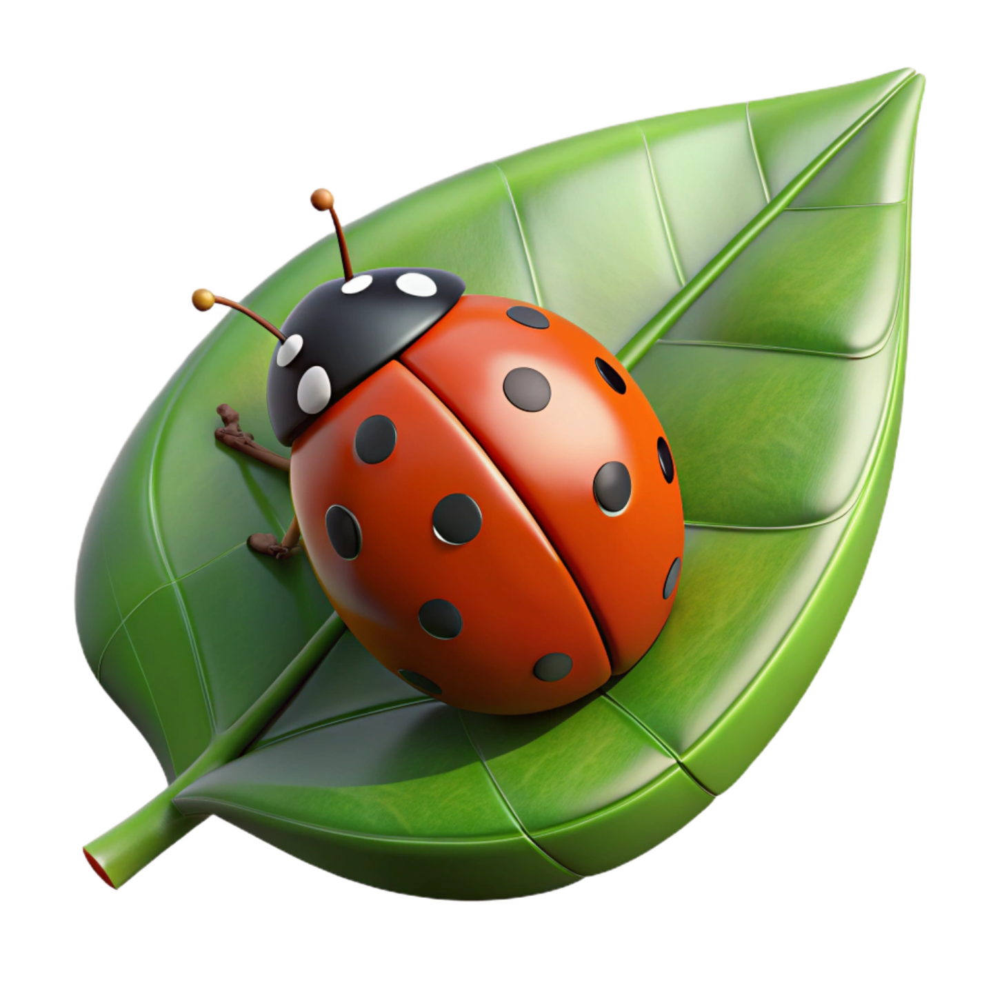 a ladybird sitting on top of a leaf