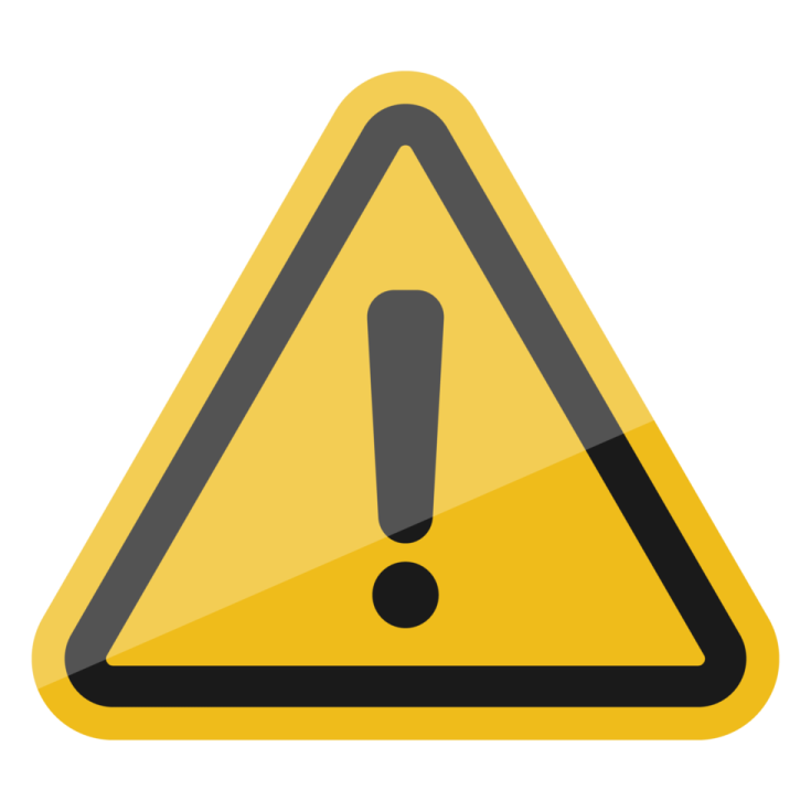 a yellow and black triangular warning sign