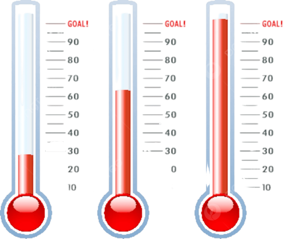 three thermometers showing different temperature levels
