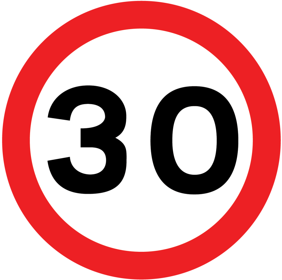 a red circle with the number 30 on it
