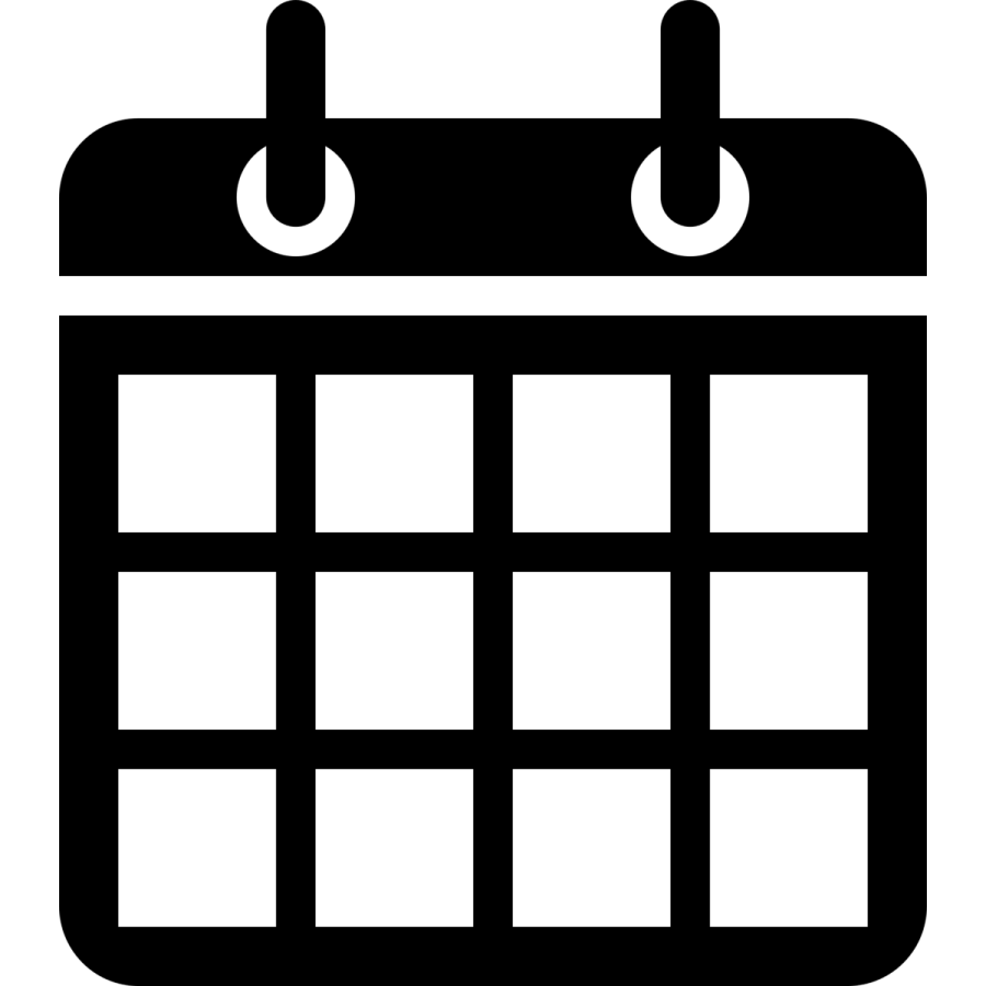 a black and white calendar icon