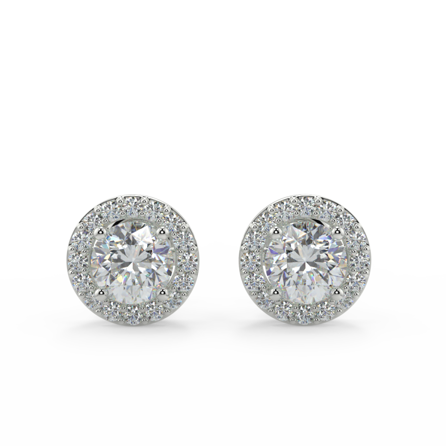 a pair of diamond stud earrings