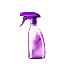 a purple spray bottle on a white background