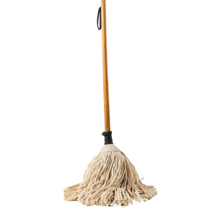 a mop broom on a white background