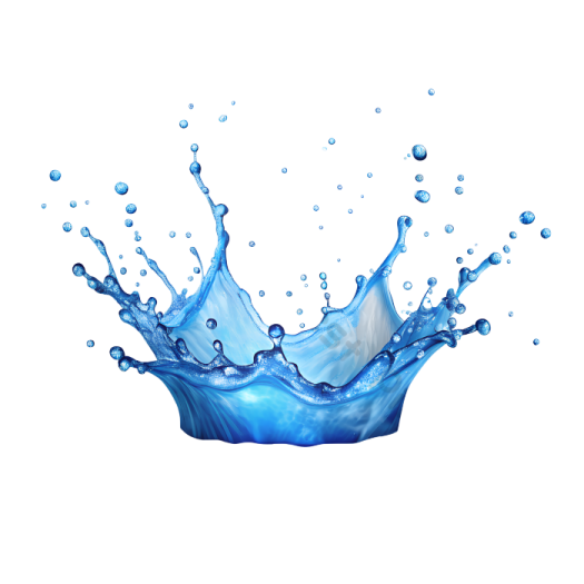 a blue water splash on white background