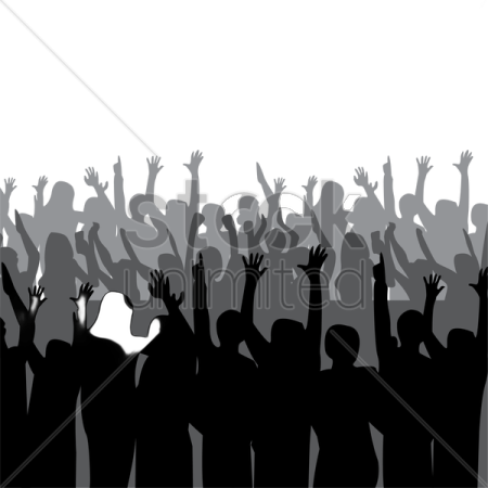 silhouettes of people with hands up in the air