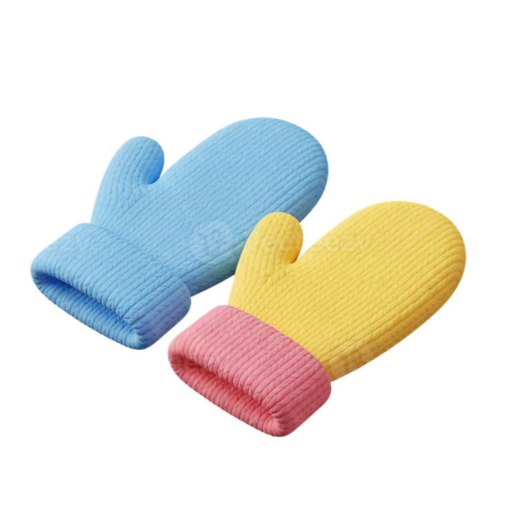a pair of oven mits on a white background