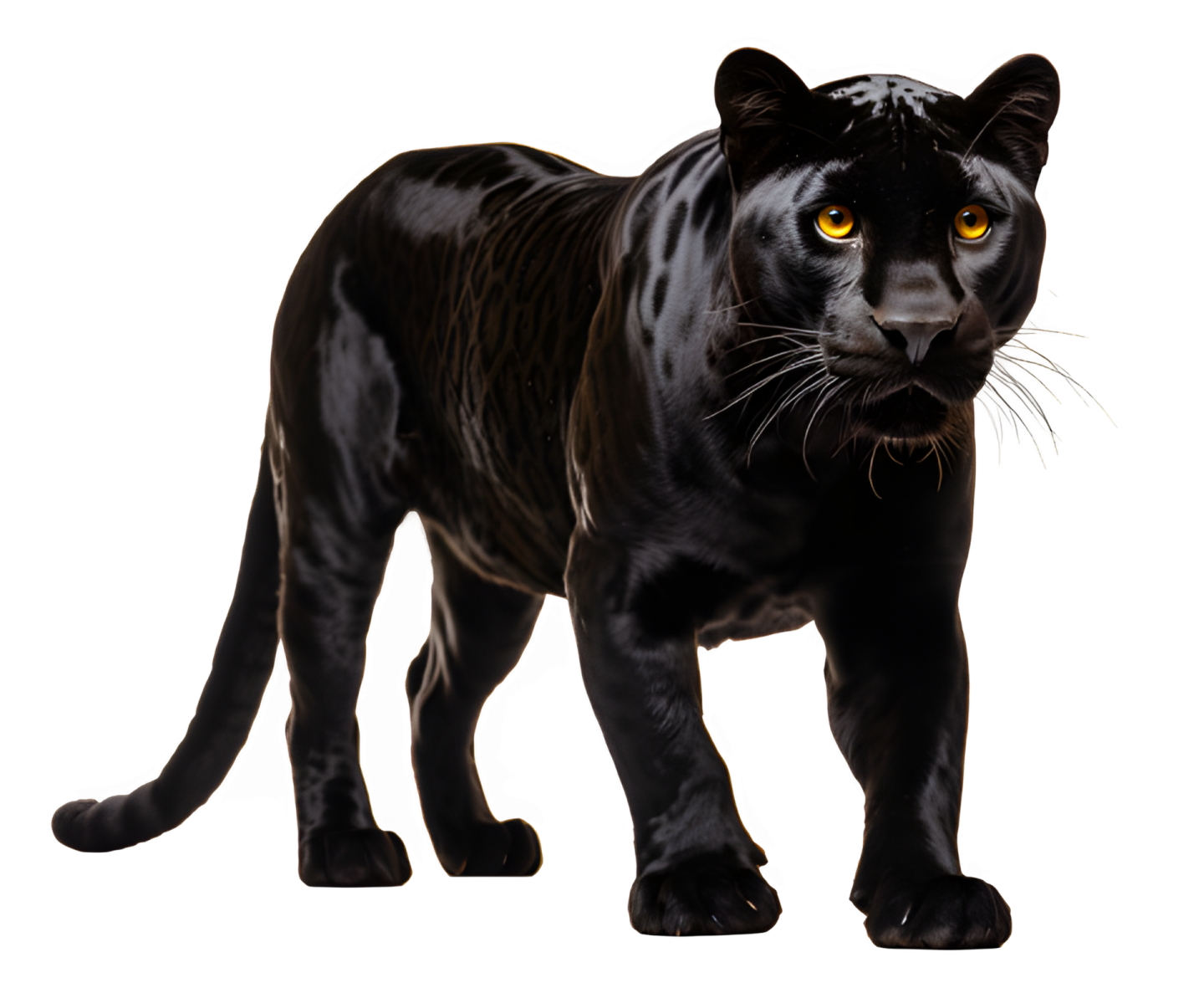 a black panther on a white background