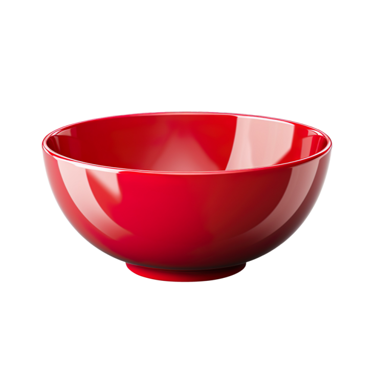 a red bowl on a white background