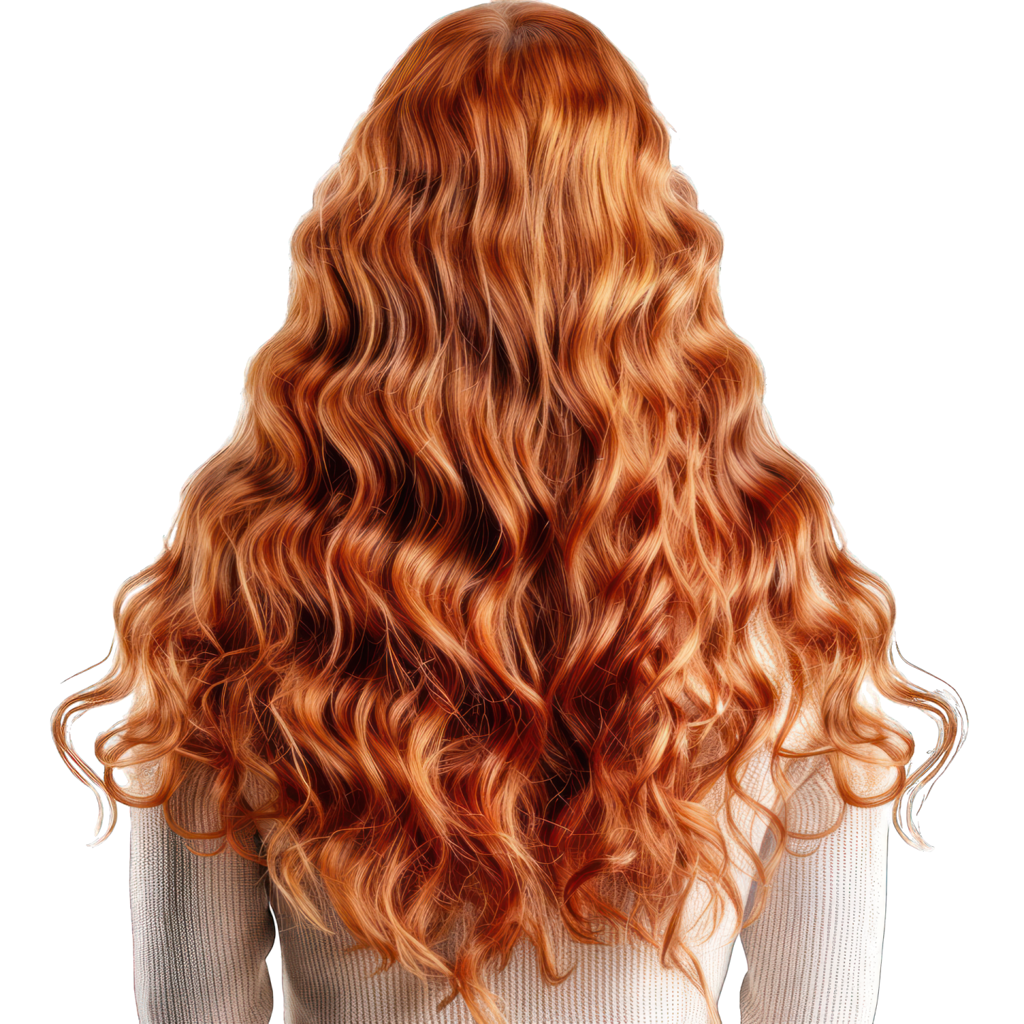 a woman with long red hair