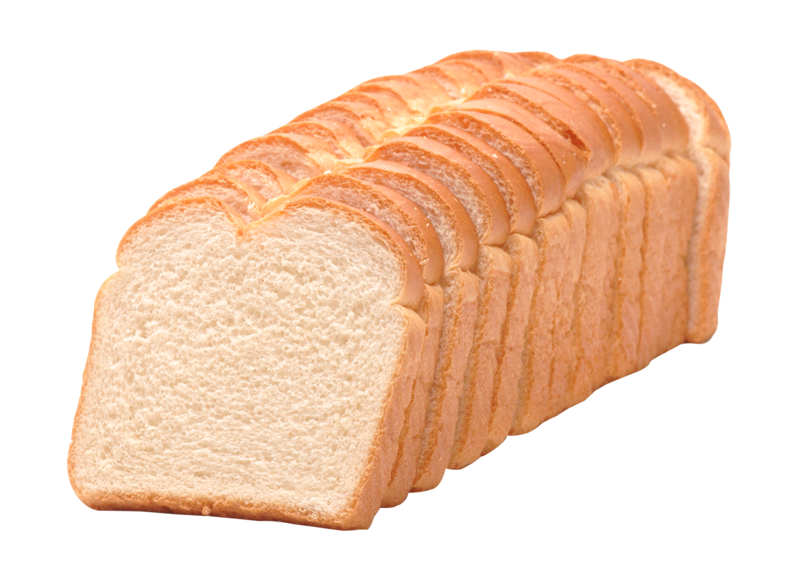 a sliced loaf of bread on a white background