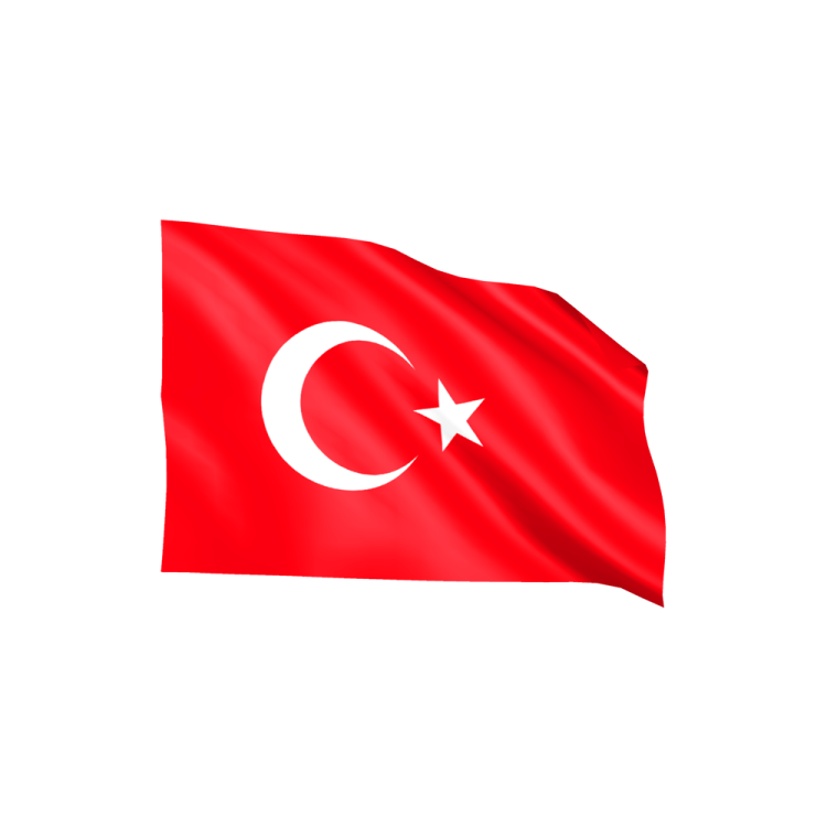 the turkish flag on a white background