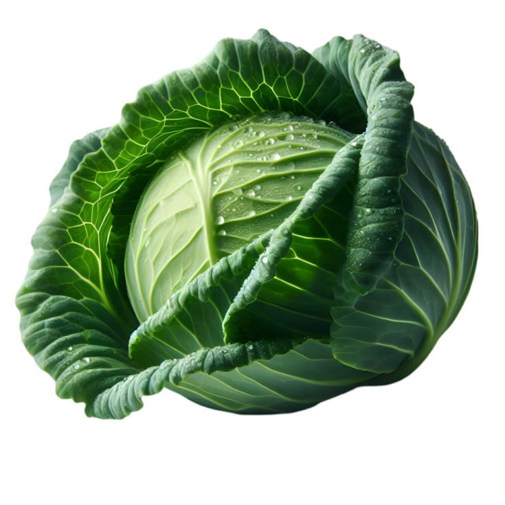 a head of cabbage on a white background