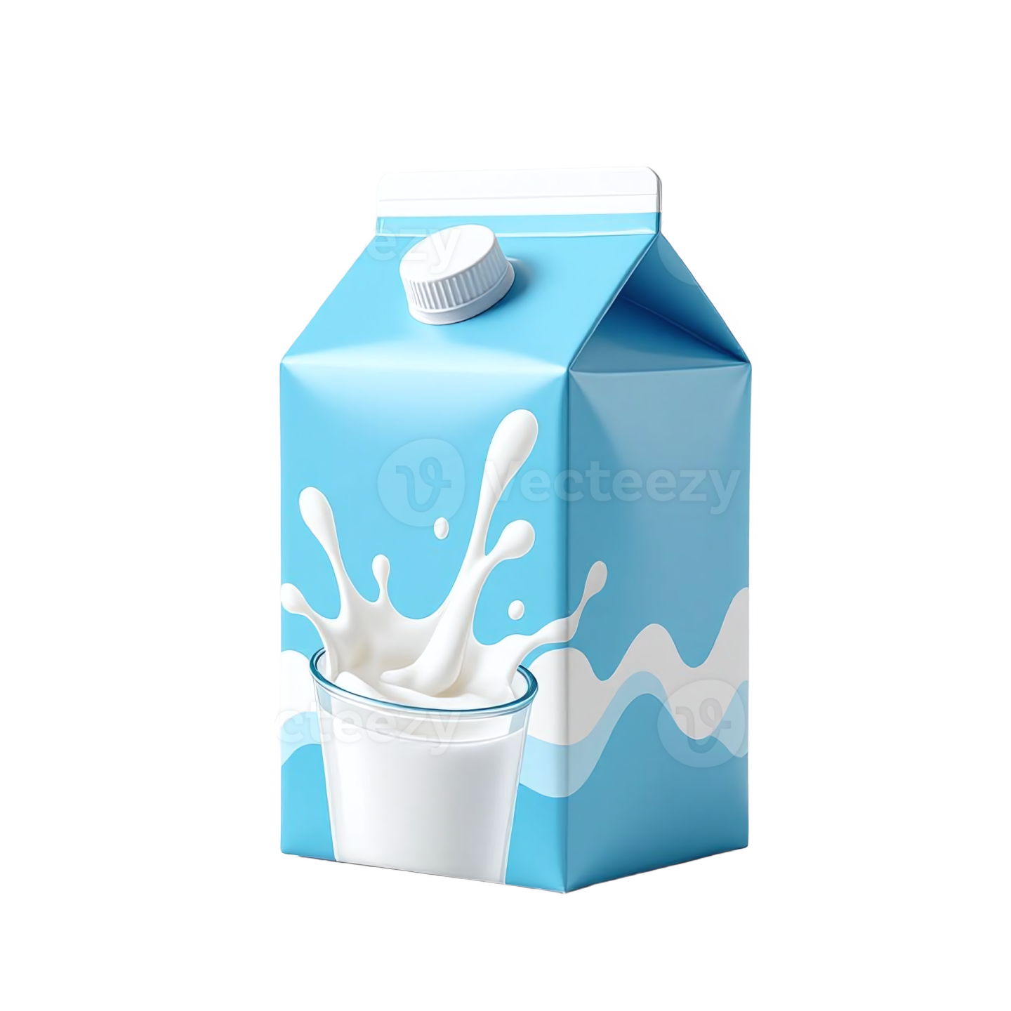 a milk carton with milk splashing out of it