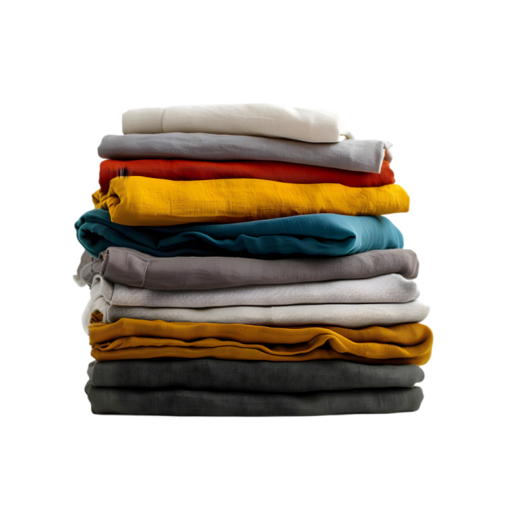 a stack of folded clothes