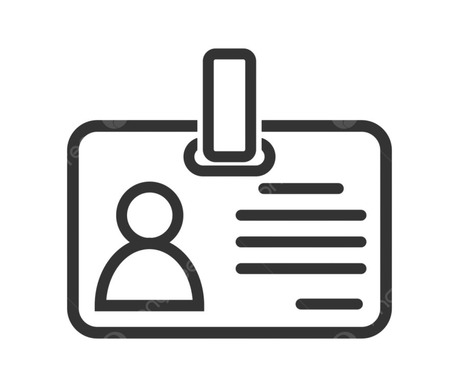 a black and white icon of a identification card