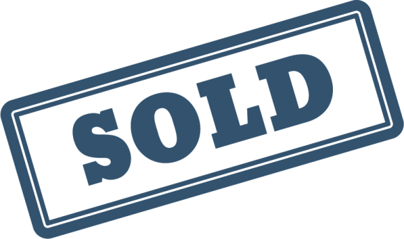 a sold sign with the word sold