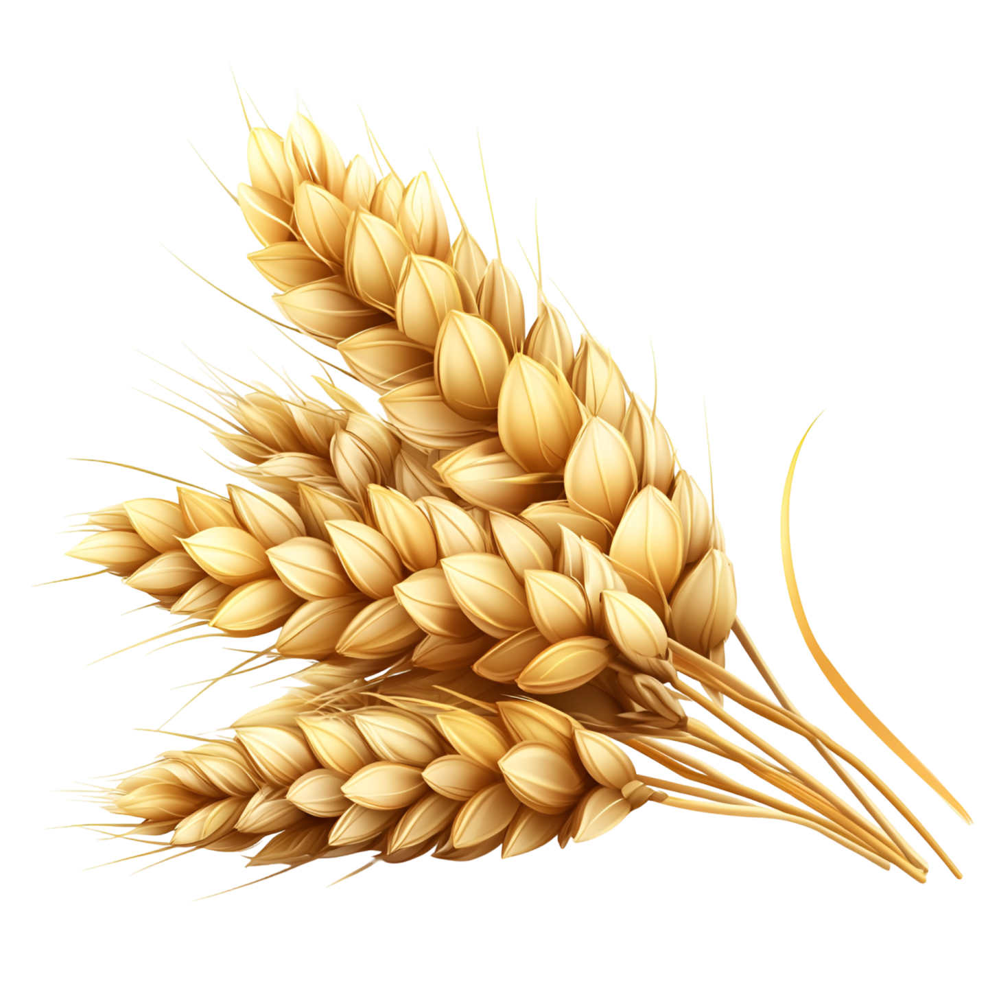 a bunch of wheat on a white background