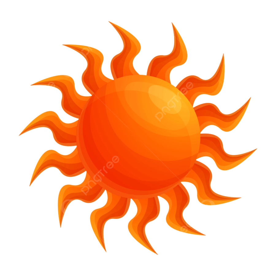 an orange sun on a white background