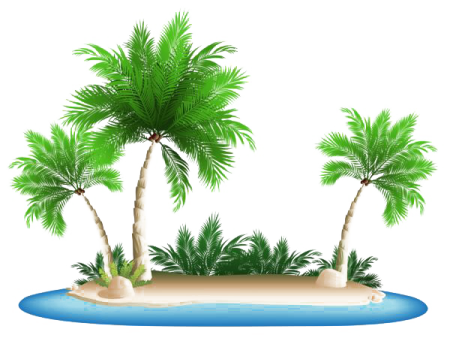 a tropical island with palm trees