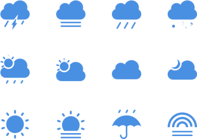 a set of weather icons