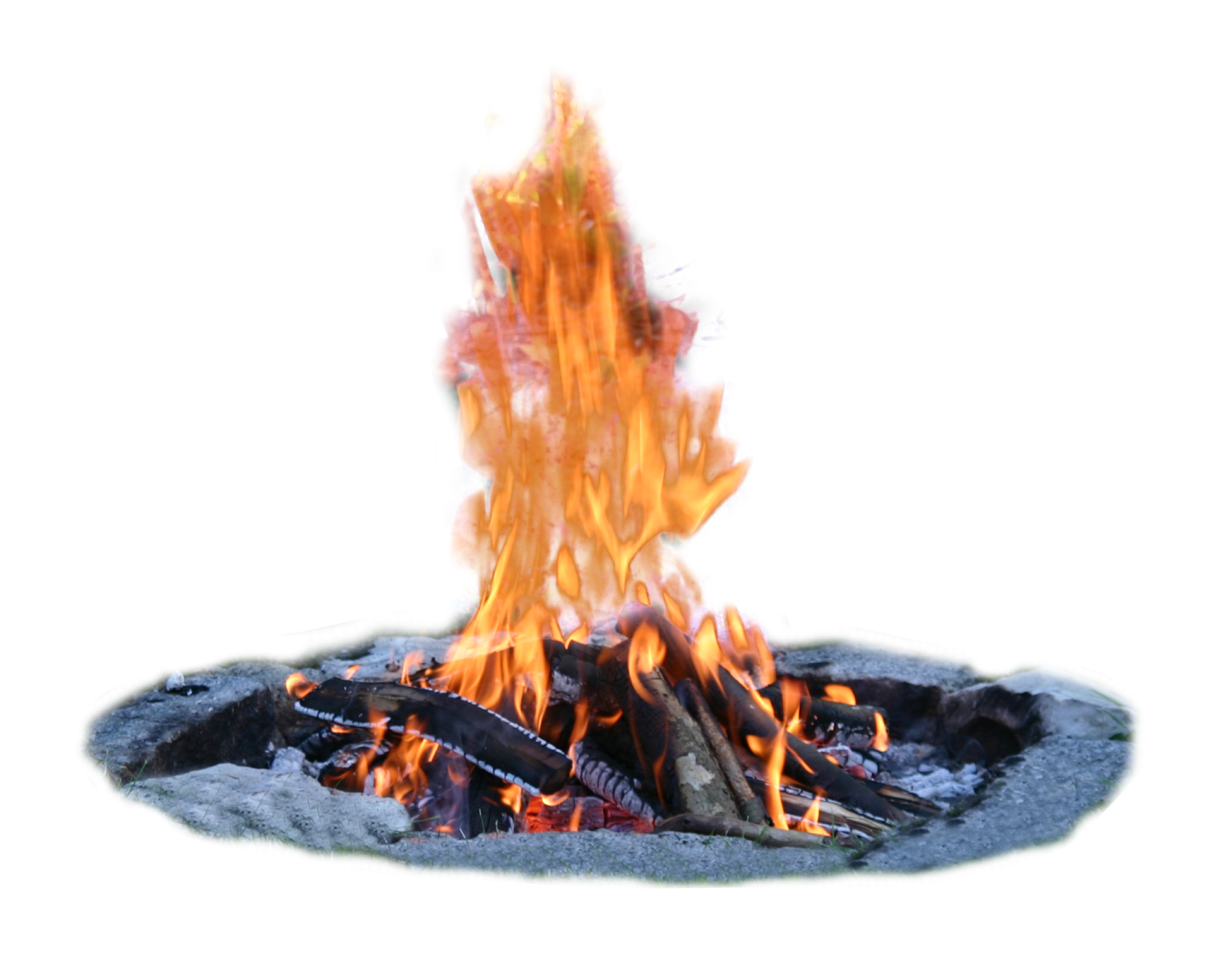 a fire pit with flames in it