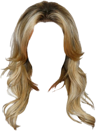 a woman with long blonde hair wearing a wig