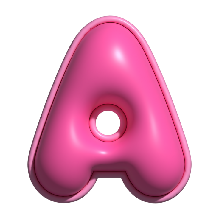 the letter a is shown in pink