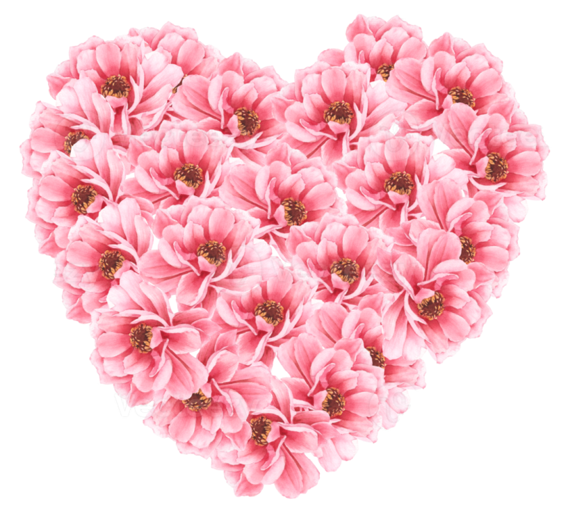 pink flowers in the shape of a heart