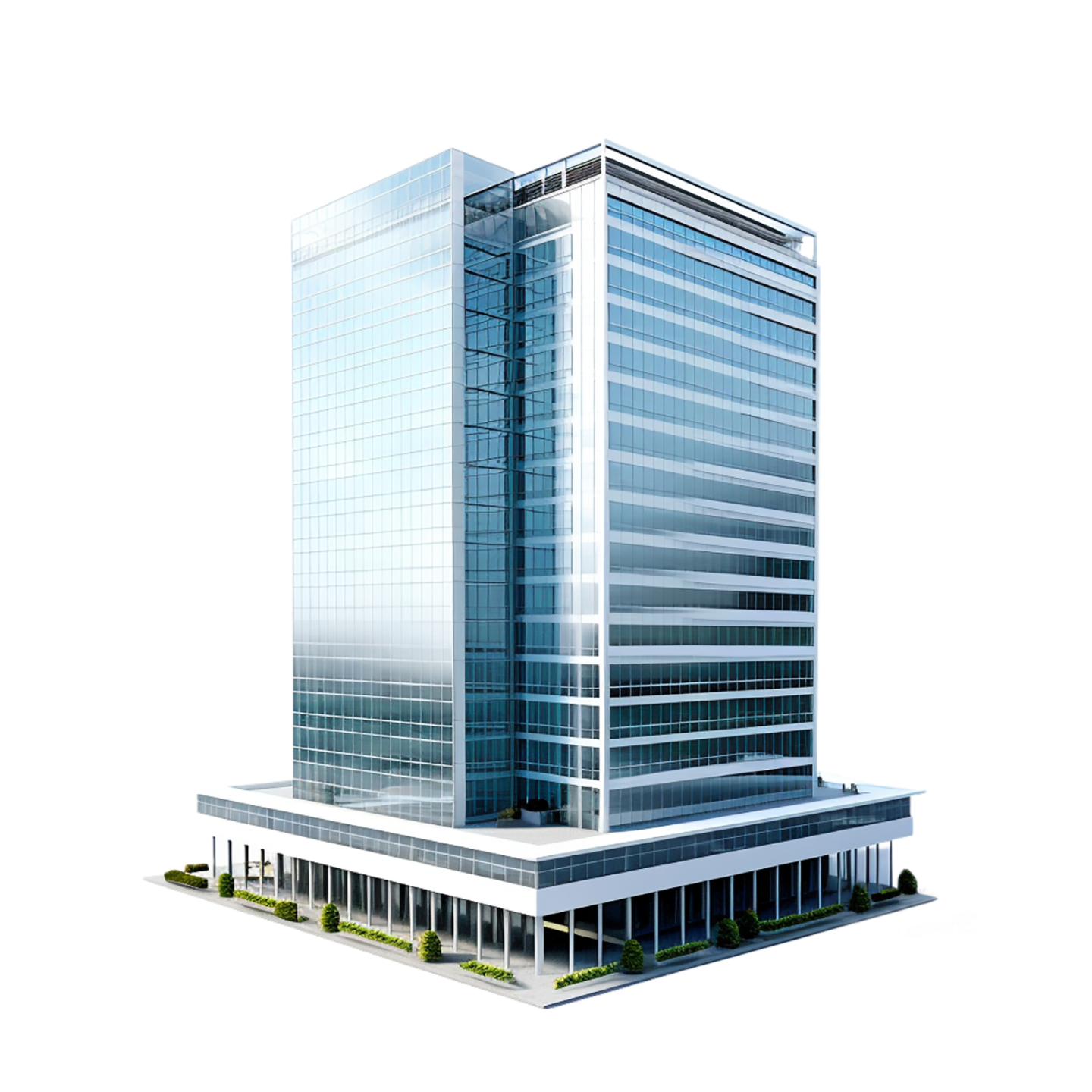 an office building on a white background