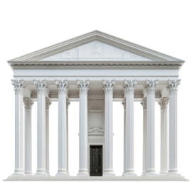 a white building with columns and pillars