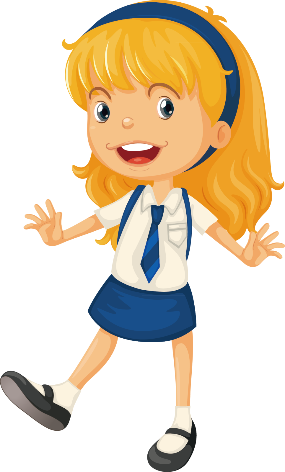 a girl in school uniform vector