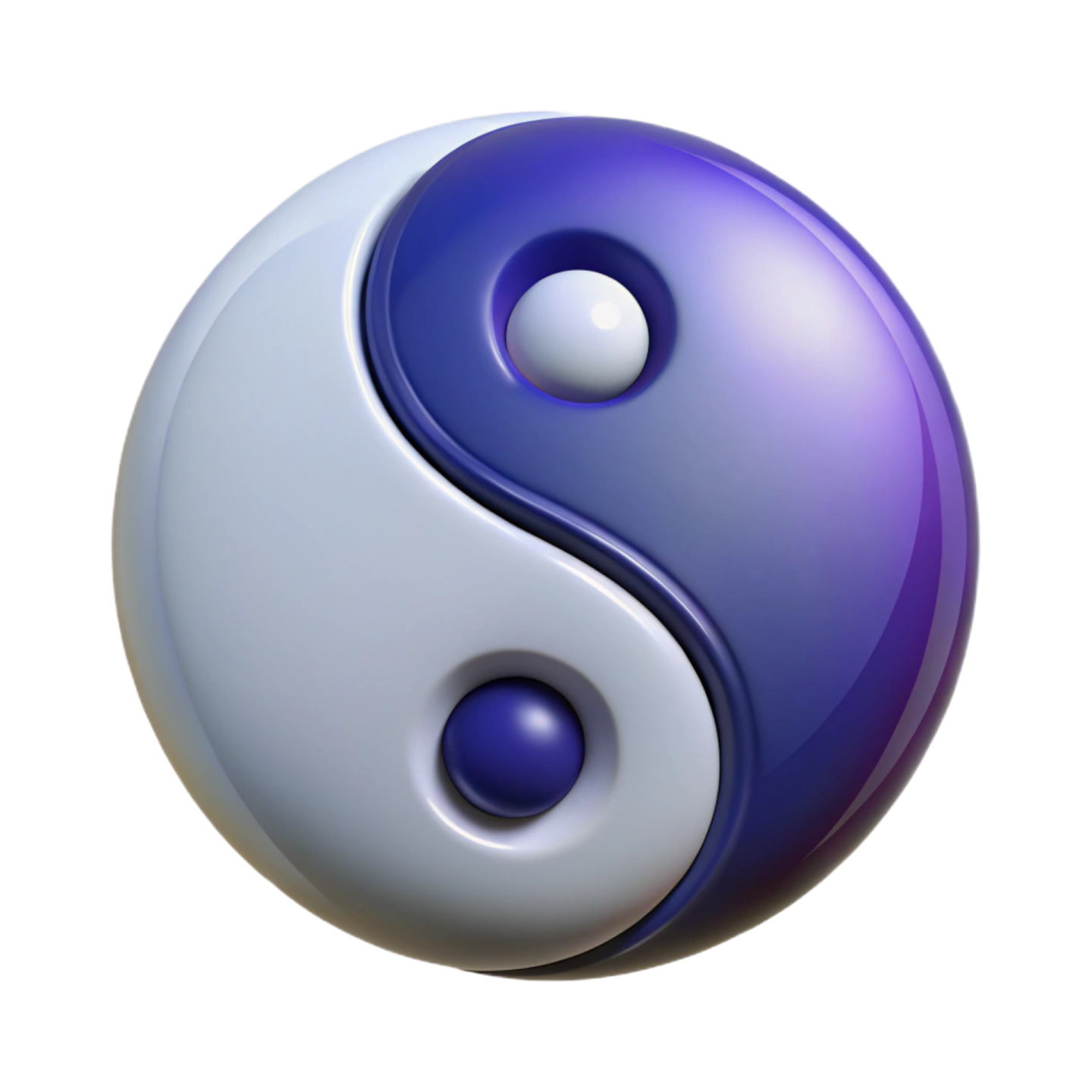 a blue and white yin symbol
