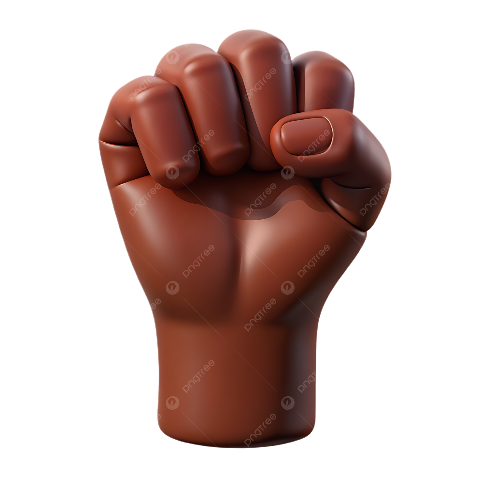 a brown fist on a white background