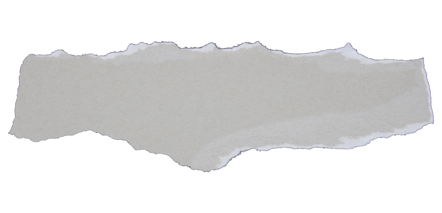 a piece of white paper with torn edges