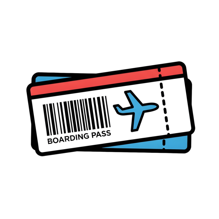 a barcode with an airplane in the background