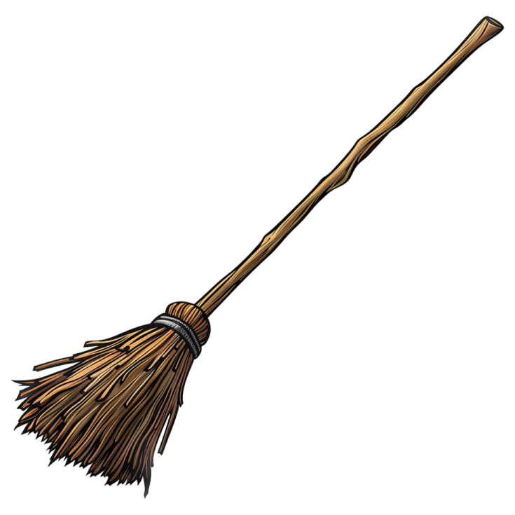 a broom on a white background