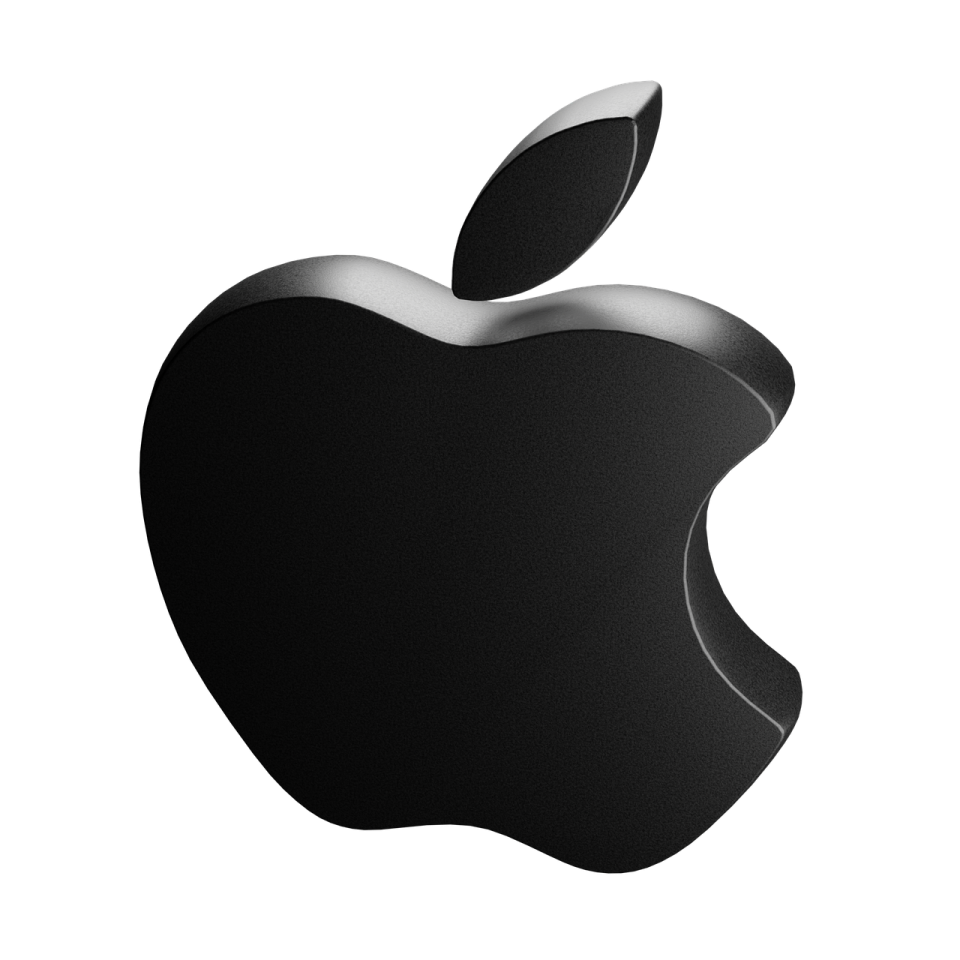an apple logo on a white background