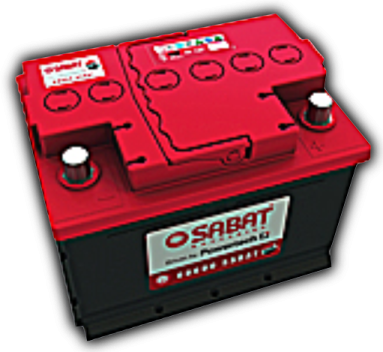 a red and black battery box