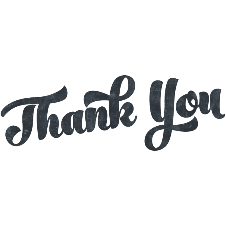 the word thank written in black ink on a white background
