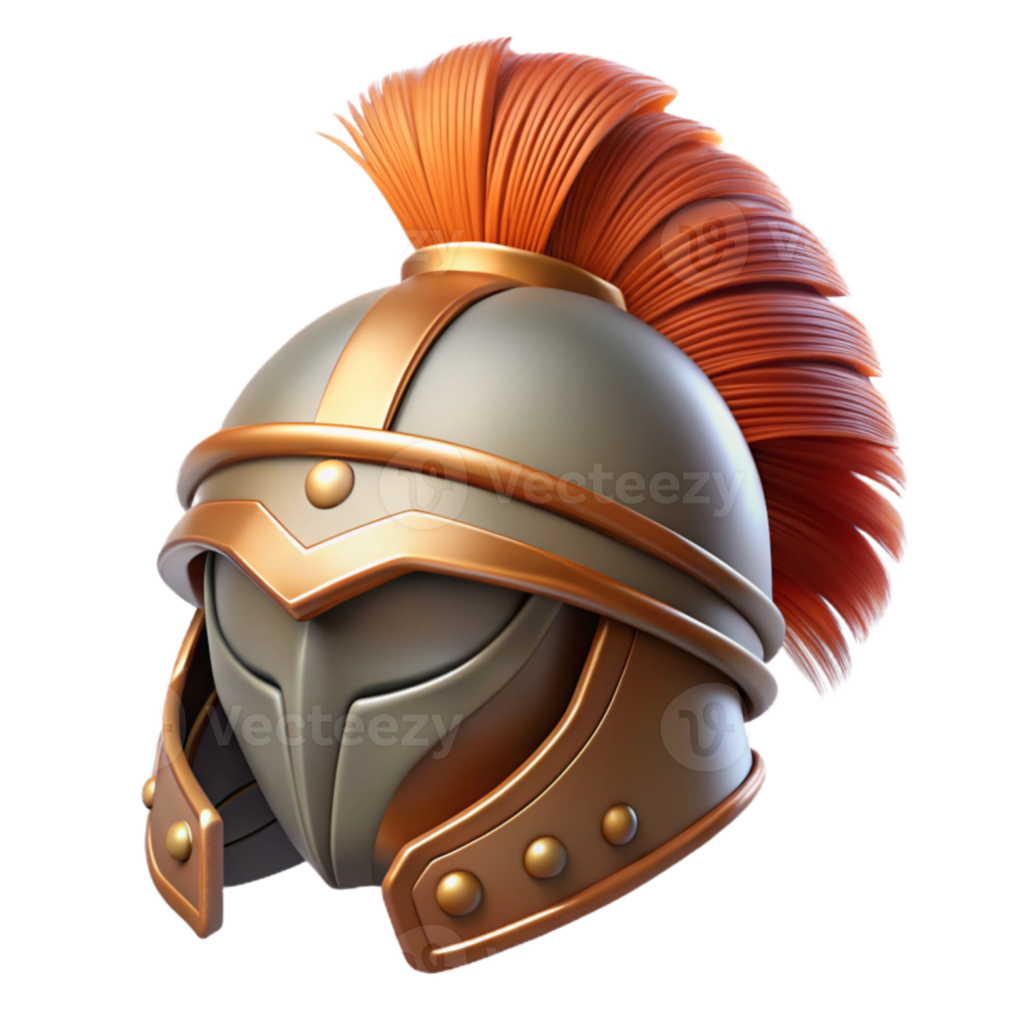 an image of a helmet with red hair