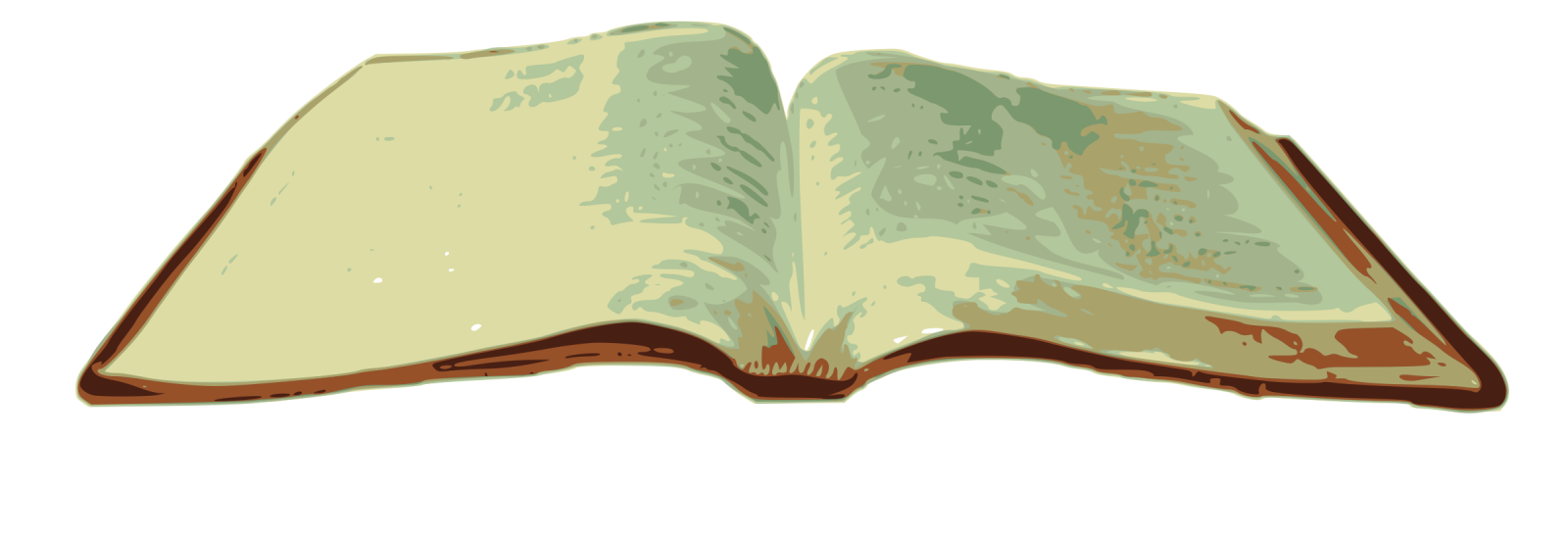 an open book on a white background