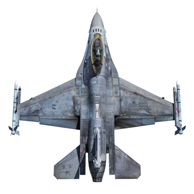 a fighter jet on a white background