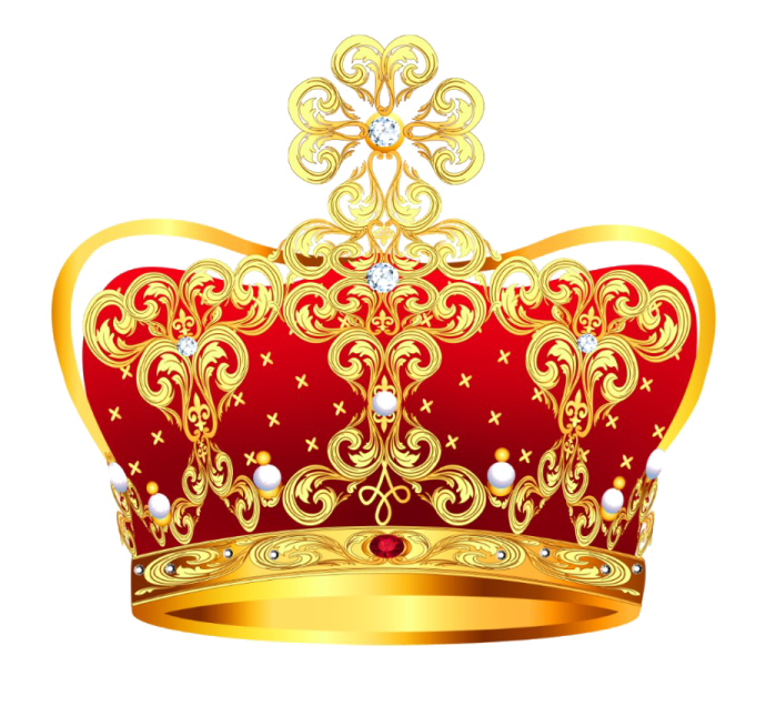a red and gold crown