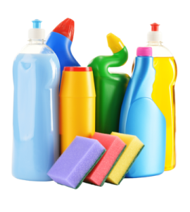 a group of cleaning products