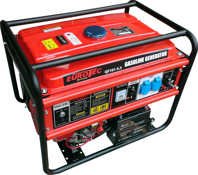 a red portable generator on a white background